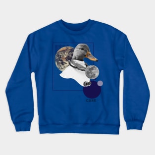 Surreal Planet Duck Astronaut Hidden Message Art Crewneck Sweatshirt